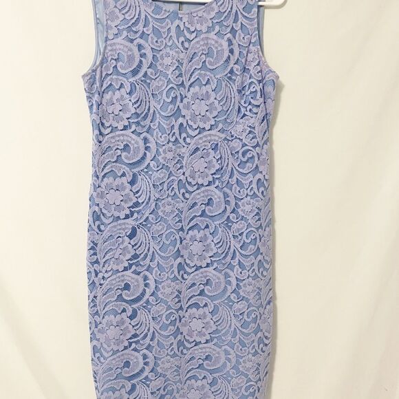 🟢Cremieux Blue with Purple Hue Lace Bodycon Dress Size 6 - Picture 2 of 6